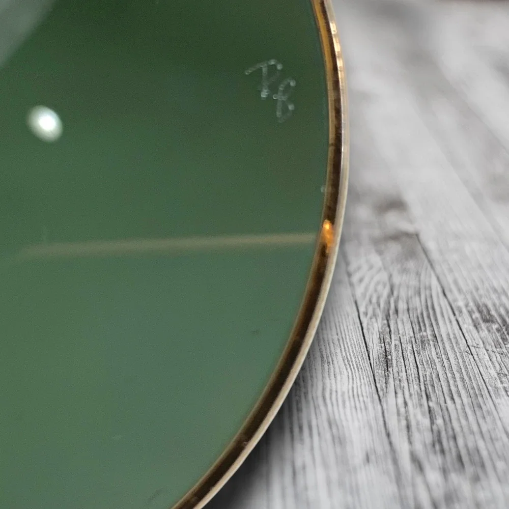 Ray-Ban RB3447N Round Metal Sunglasses Gold Green G15 53mm OG Case Cloth Papers